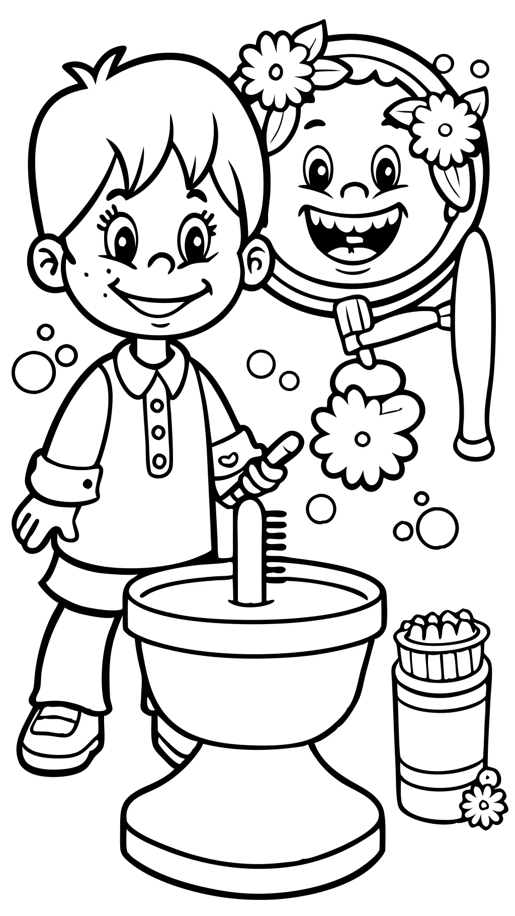 tooth brushing coloring pages